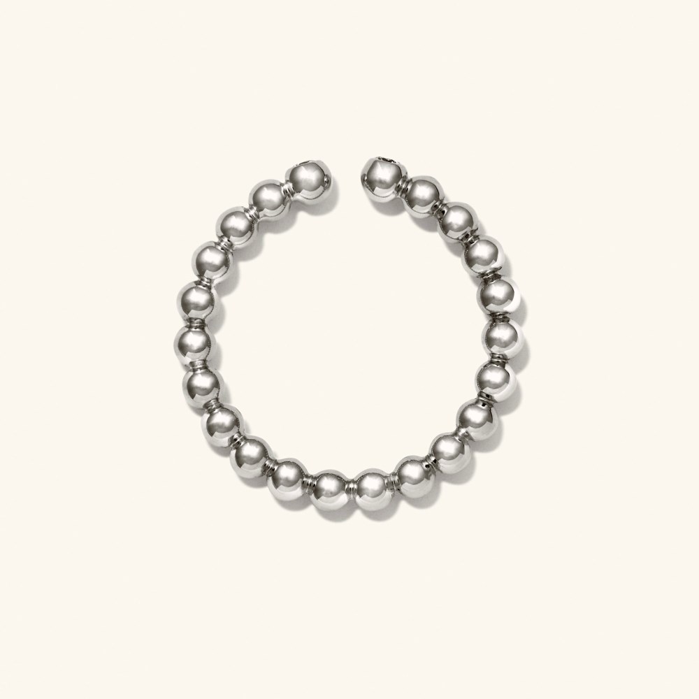 Mejuri Bold Beaded Diamond Open Ring - 14k White Gold Canada Store