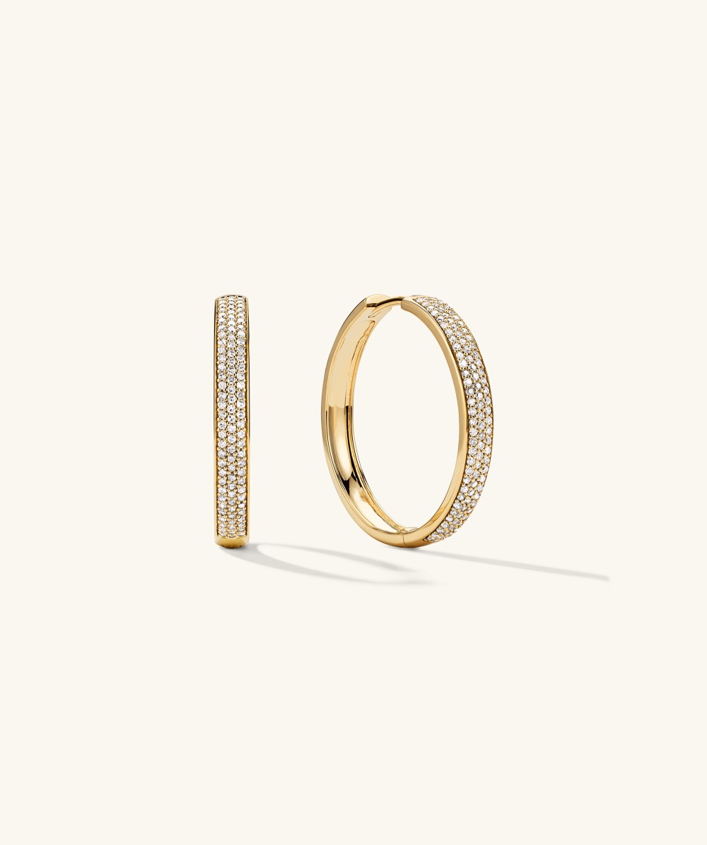 Mejuri Bold Pavﾨﾦ Diamond Large Hoops - 14k Yellow Gold Canada Store