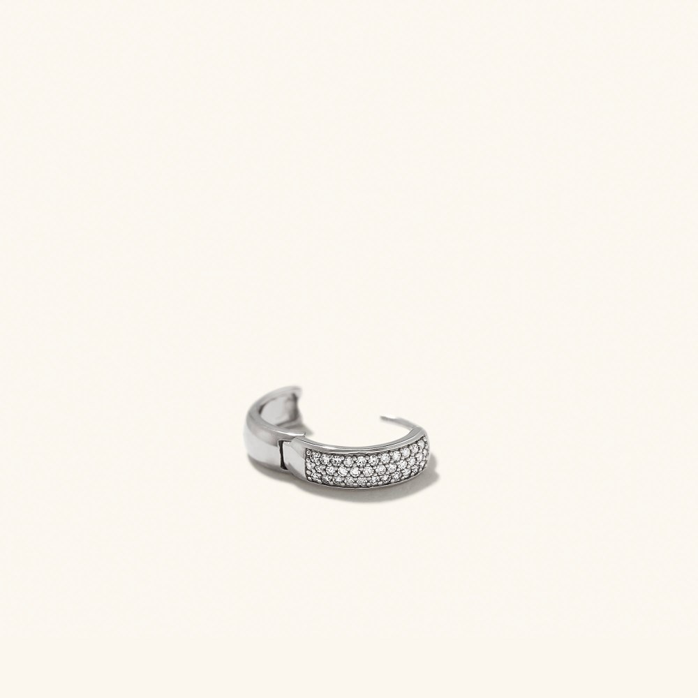 Mejuri Bold Pavﾨﾦ Diamond Huggie Hoops - 14k White Gold Canada Store