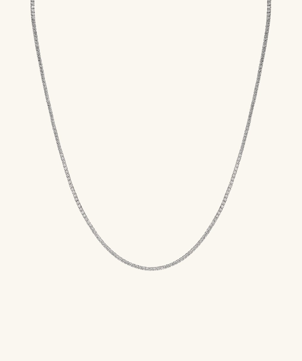 Mejuri Lab Grown Diamond Tennis Necklace 1.8mm - 14k White Gold Canada Store