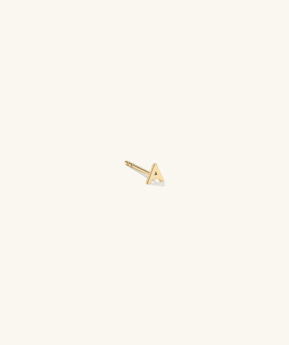 Mejuri Letter Stud - 14k Yellow Gold Canada Store