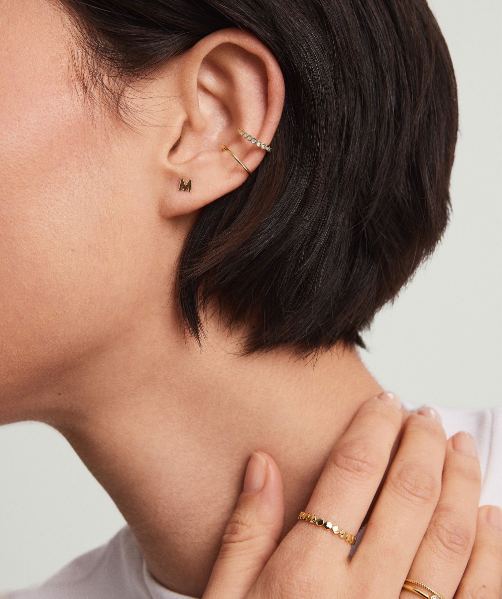 Mejuri Letter Stud - 14k Yellow Gold Canada Store