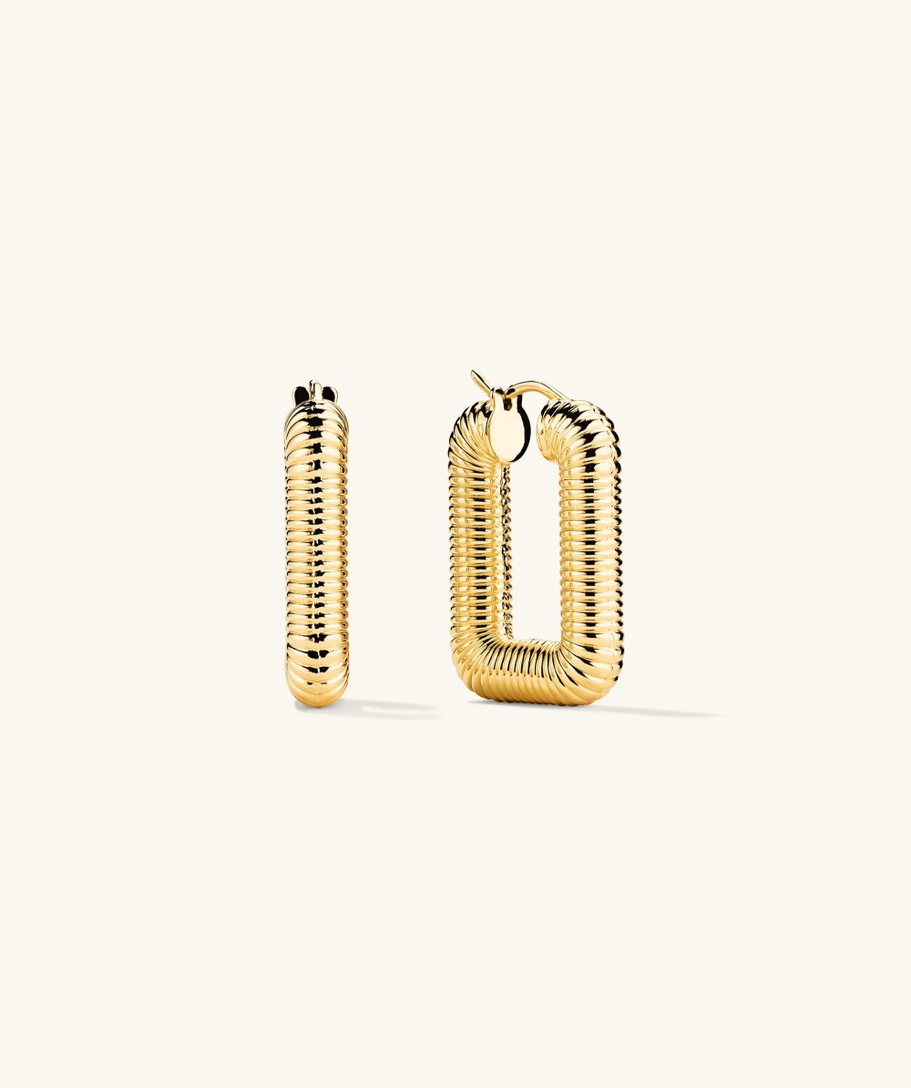 Mejuri Ribbed Oversized Hoops - Gold Vermeil Canada Store
