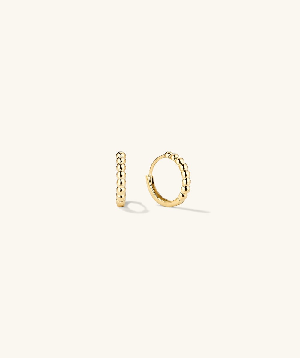 Mejuri Beaded Huggie Hoops - 14k Yellow Gold Canada Store