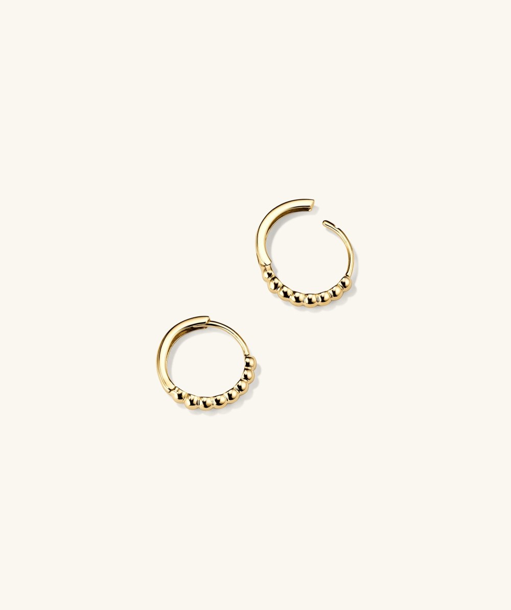 Mejuri Beaded Huggie Hoops - 14k Yellow Gold Canada Store