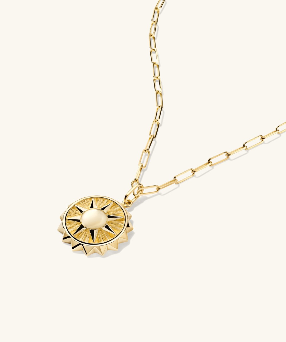 Mejuri Energy: Sun Coin Charm Pendant - 14k Yellow Gold Canada Store