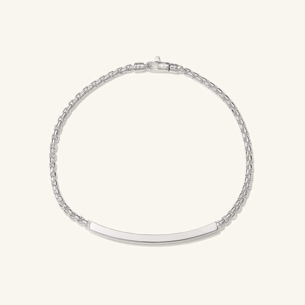 Mejuri Round Box Chain ID Bracelet - Sterling Silver Canada Store