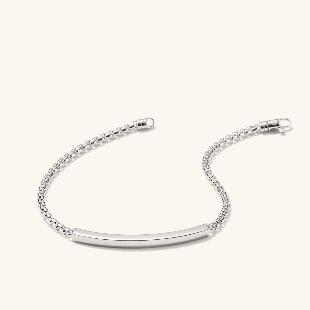 Mejuri Round Box Chain ID Bracelet - Sterling Silver Canada Store