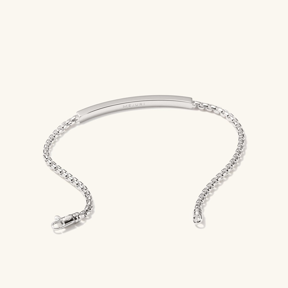 Mejuri Round Box Chain ID Bracelet - Sterling Silver Canada Store