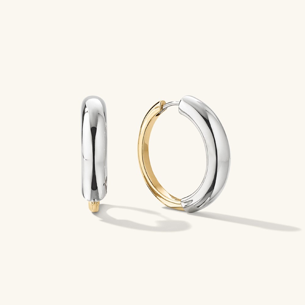 Mejuri Mixed Large Tube Hoops - Gold Vermeil, Sterling Silver Canada Store