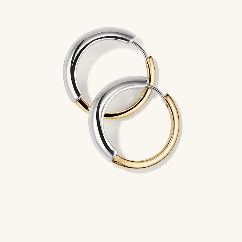 Mejuri Mixed Large Tube Hoops - Gold Vermeil, Sterling Silver Canada Store