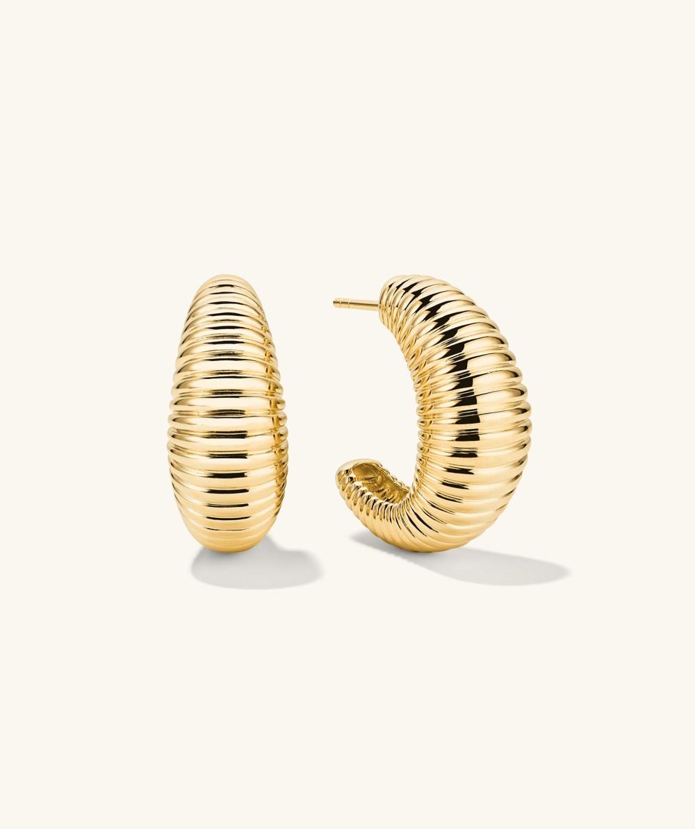 Mejuri D?me Texture Large Hoops - Gold Vermeil Canada Store