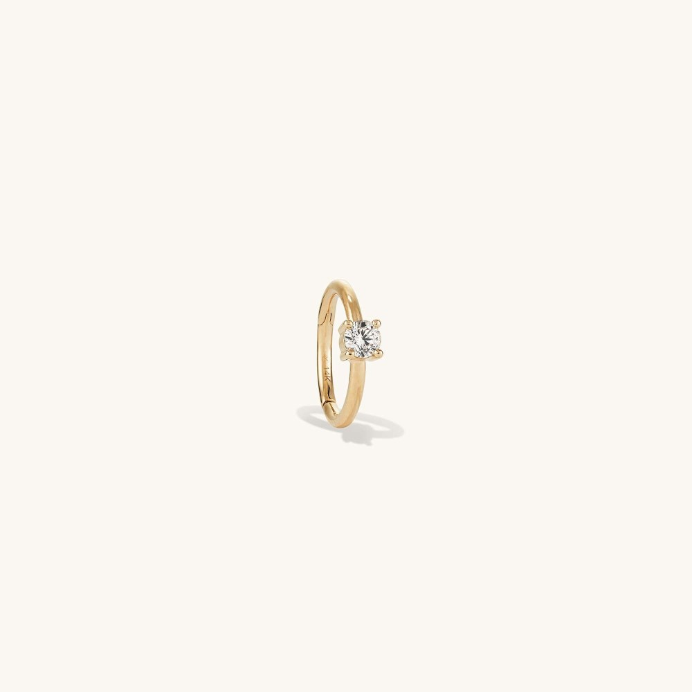 Mejuri Cartilage Solo Diamond Mini Hoop - 14k Yellow Gold Canada Store