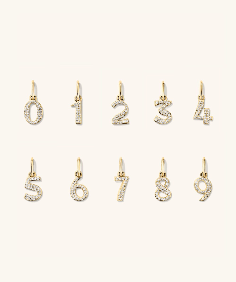 Mejuri Diamond Number Charm - 14k Yellow Gold Canada Store