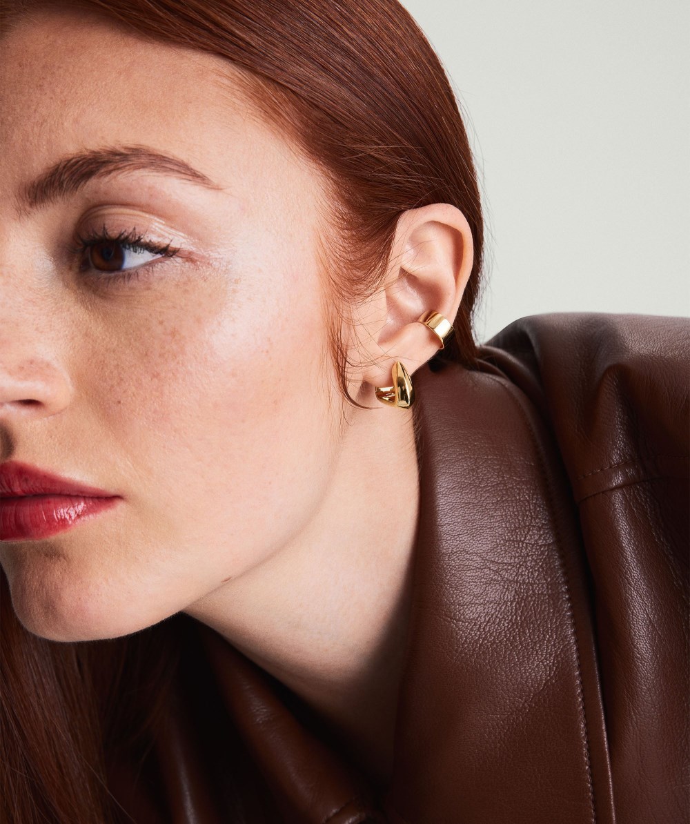 Mejuri Patra Medium Hoops - Gold Vermeil Canada Store