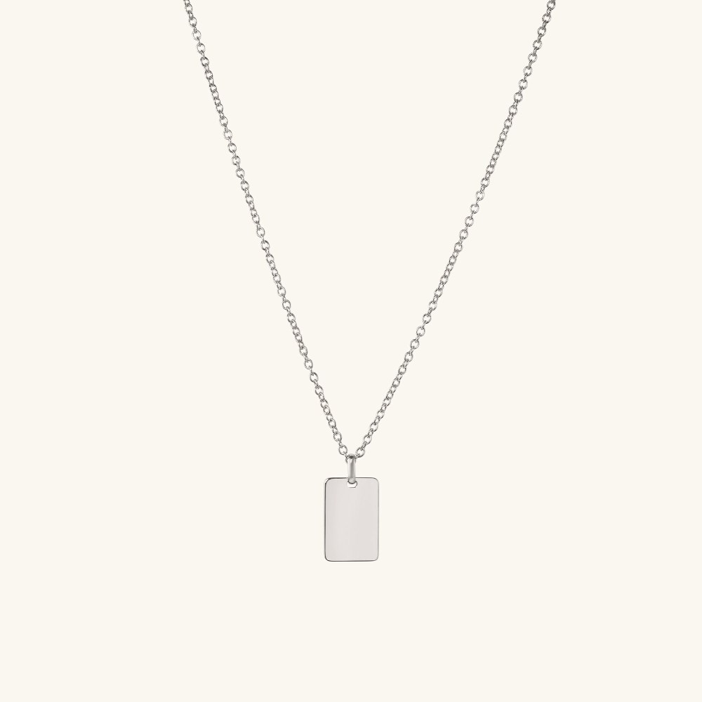 Mejuri Cable Chain Tag Necklace - Sterling Silver Canada Store