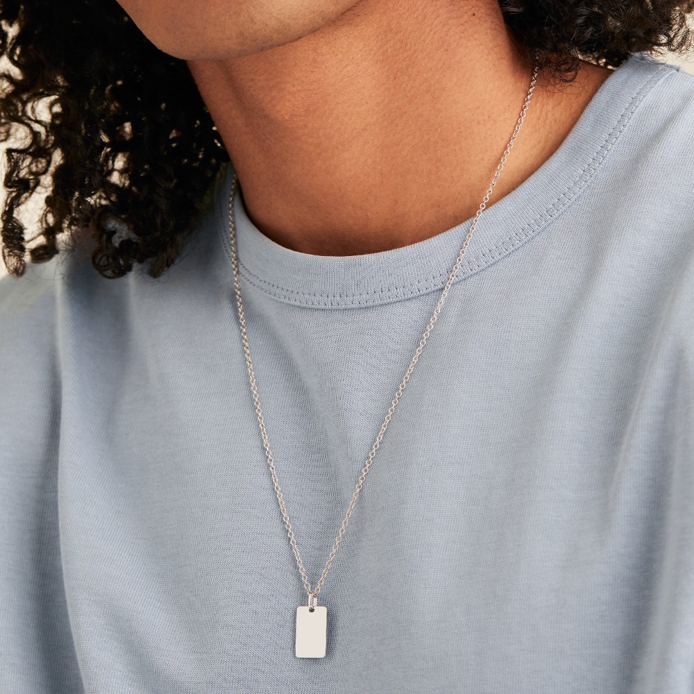 Mejuri Cable Chain Tag Necklace - Sterling Silver Canada Store