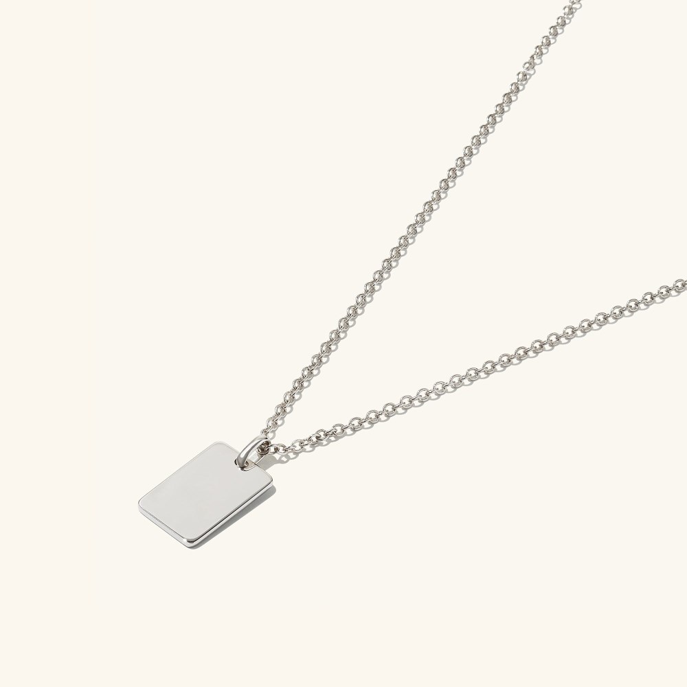 Mejuri Cable Chain Tag Necklace - Sterling Silver Canada Store