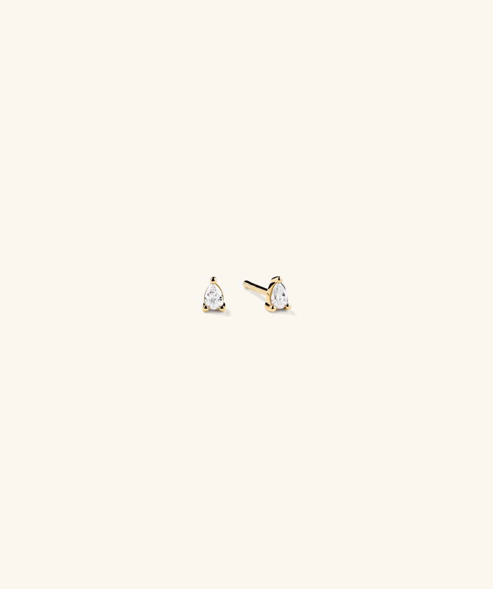 Mejuri Mini Pear Diamond Studs - 14k Yellow Gold Canada Store