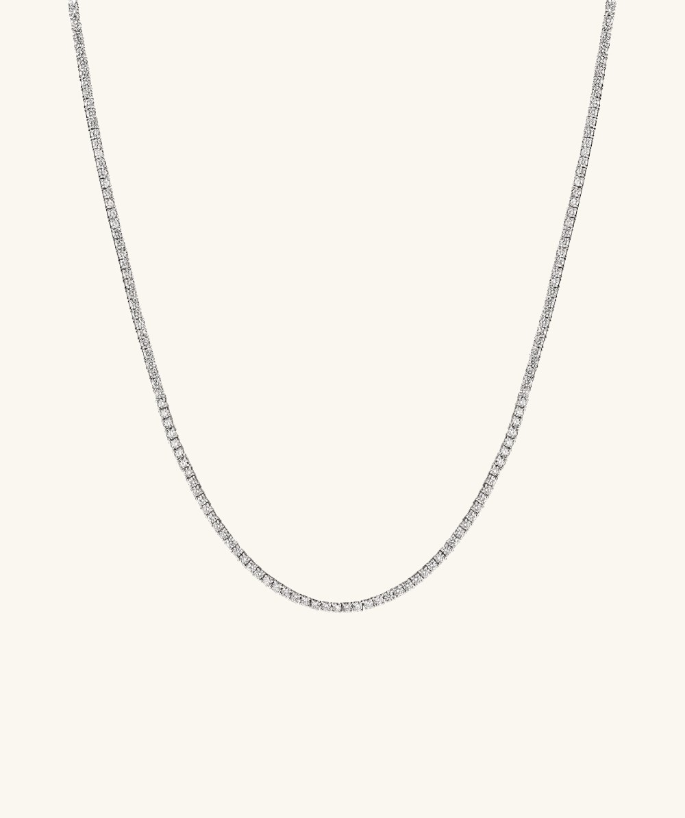 Mejuri Lab Grown Diamond Tennis Necklace 2.5mm - 14k White Gold Canada Store