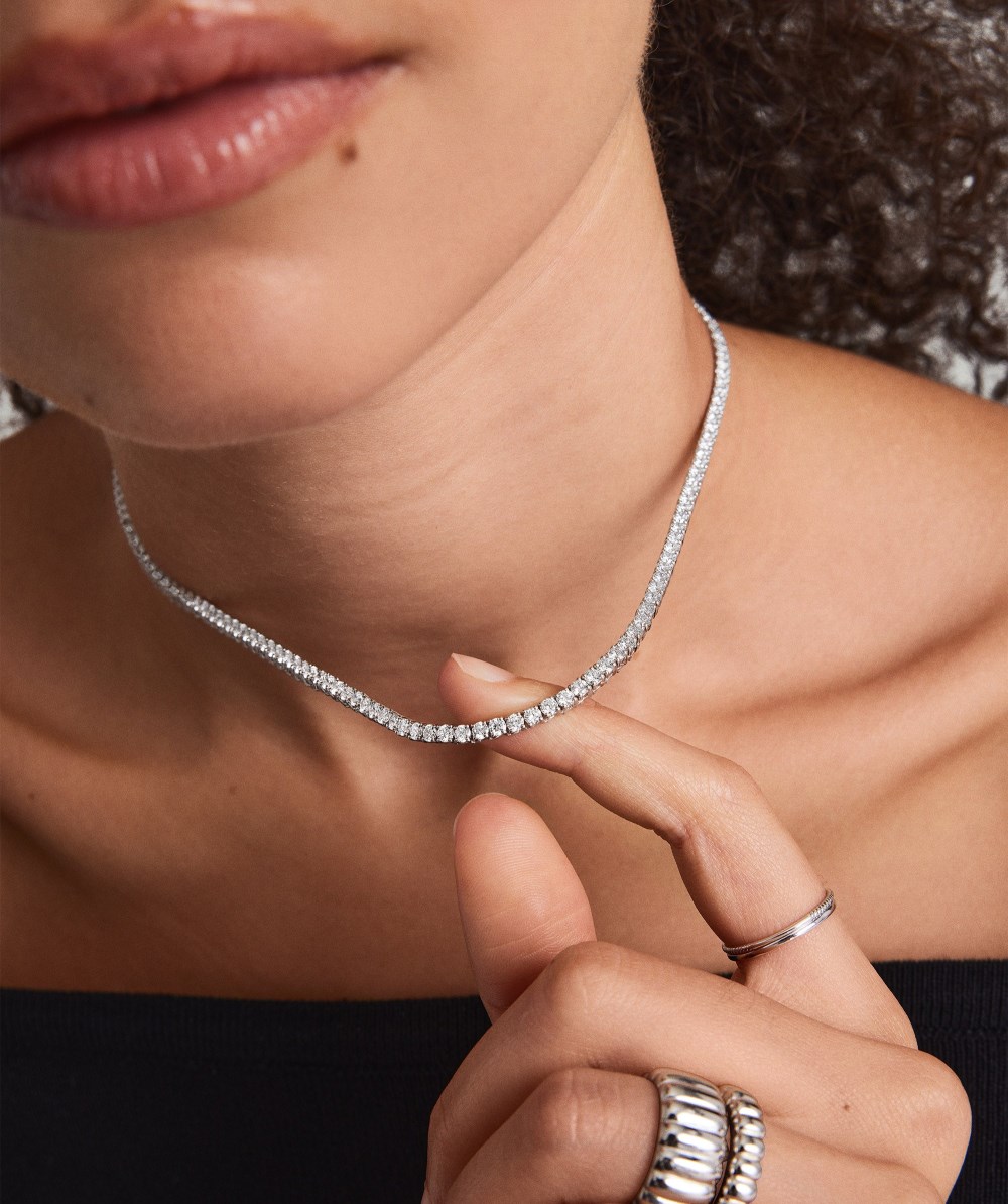 Mejuri Lab Grown Diamond Tennis Necklace 2.5mm - 14k White Gold Canada Store