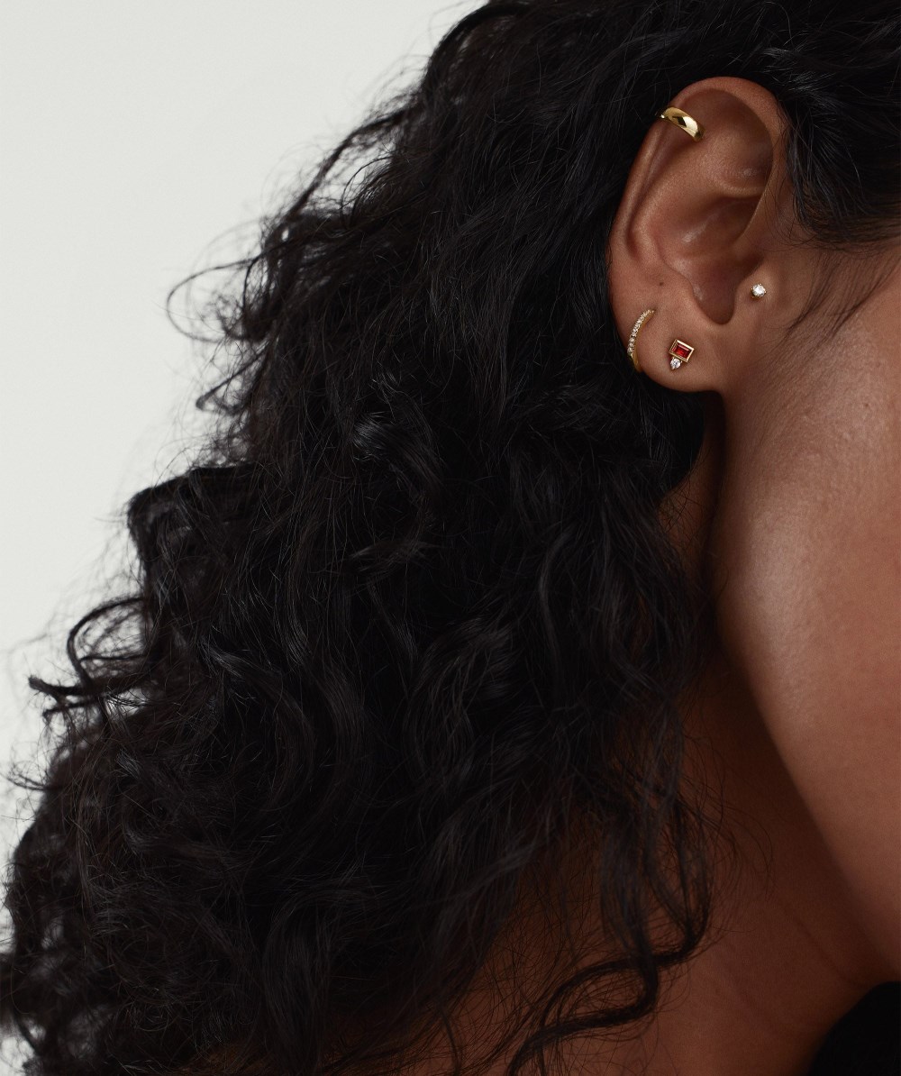 Mejuri Baguette Duo Stud - 14k Yellow Gold Canada Store