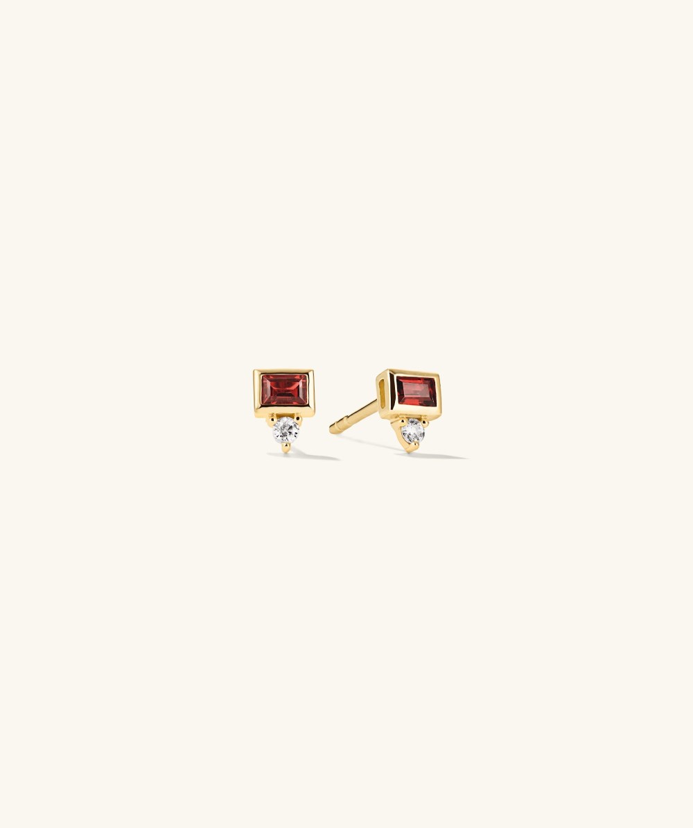 Mejuri Baguette Duo Studs - 14k Yellow Gold Canada Store