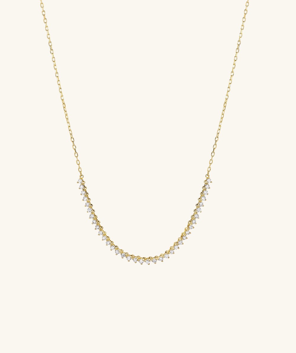 Mejuri Diamond Half Tennis Necklace - 14k Yellow Gold Canada Store