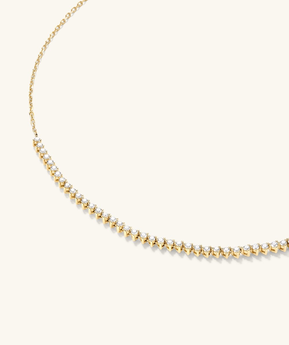 Mejuri Diamond Half Tennis Necklace - 14k Yellow Gold Canada Store