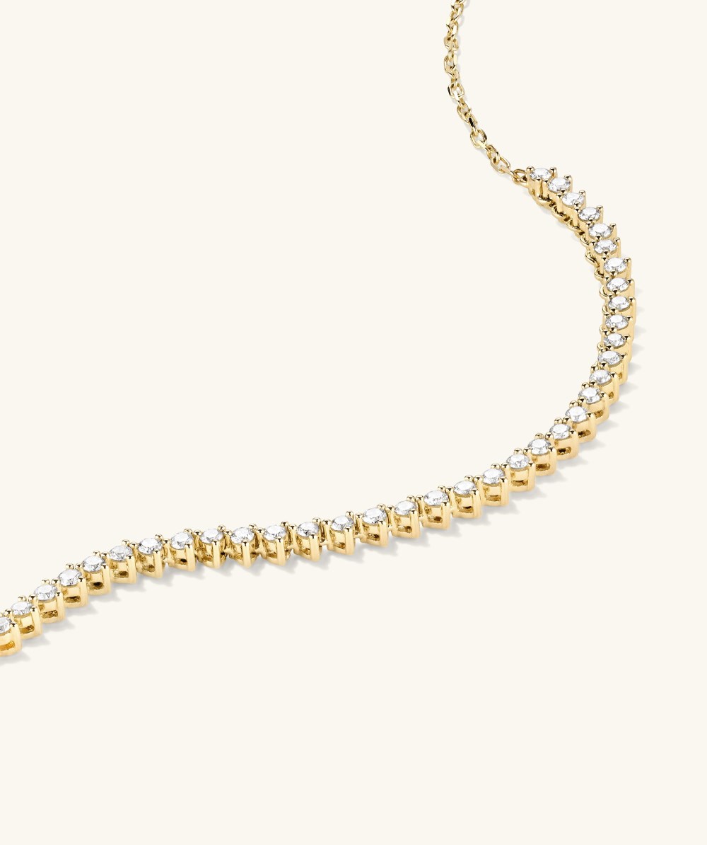 Mejuri Diamond Half Tennis Necklace - 14k Yellow Gold Canada Store