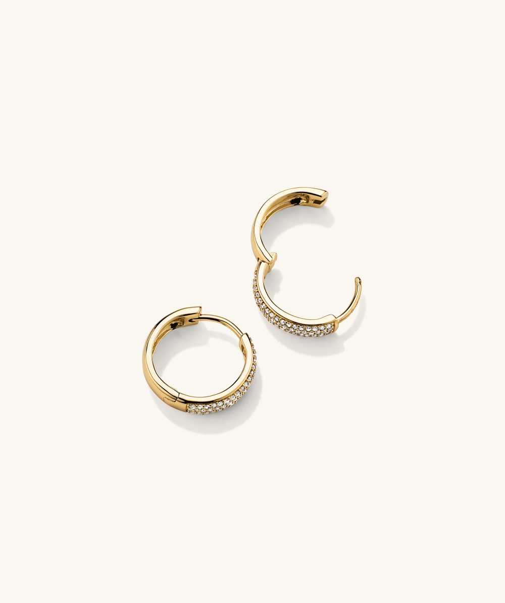 Mejuri Bold Pavﾨﾦ Diamond Small Hoops - 14k Yellow Gold Canada Store