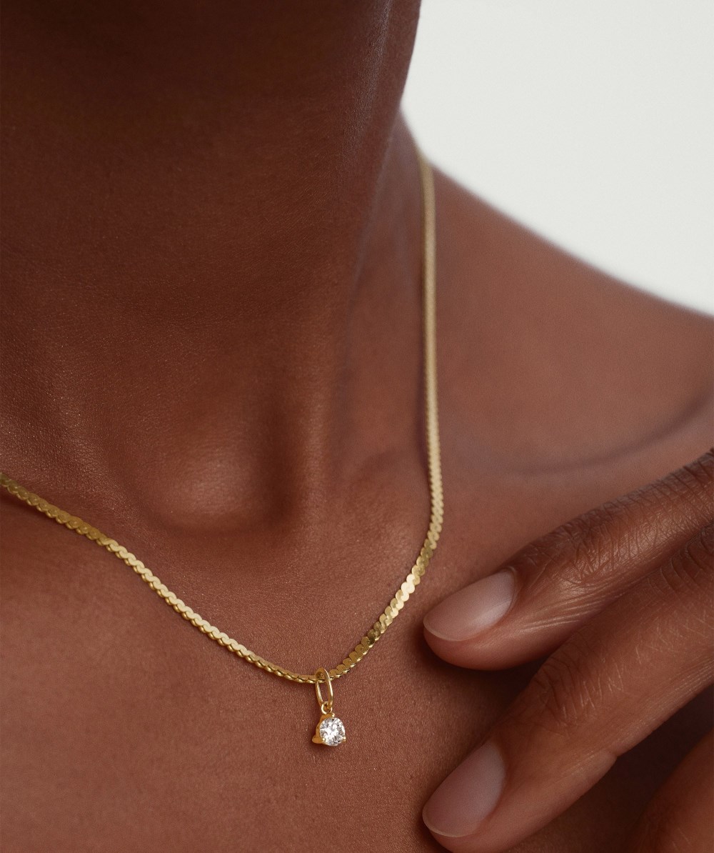 Mejuri Lab Grown Diamond Round Pendant - 14k Yellow Gold Canada Store