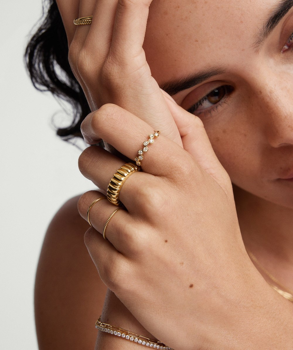 Mejuri Bezel Lab Grown Diamond Zig-Zag Ring - 14k Yellow Gold Canada Store