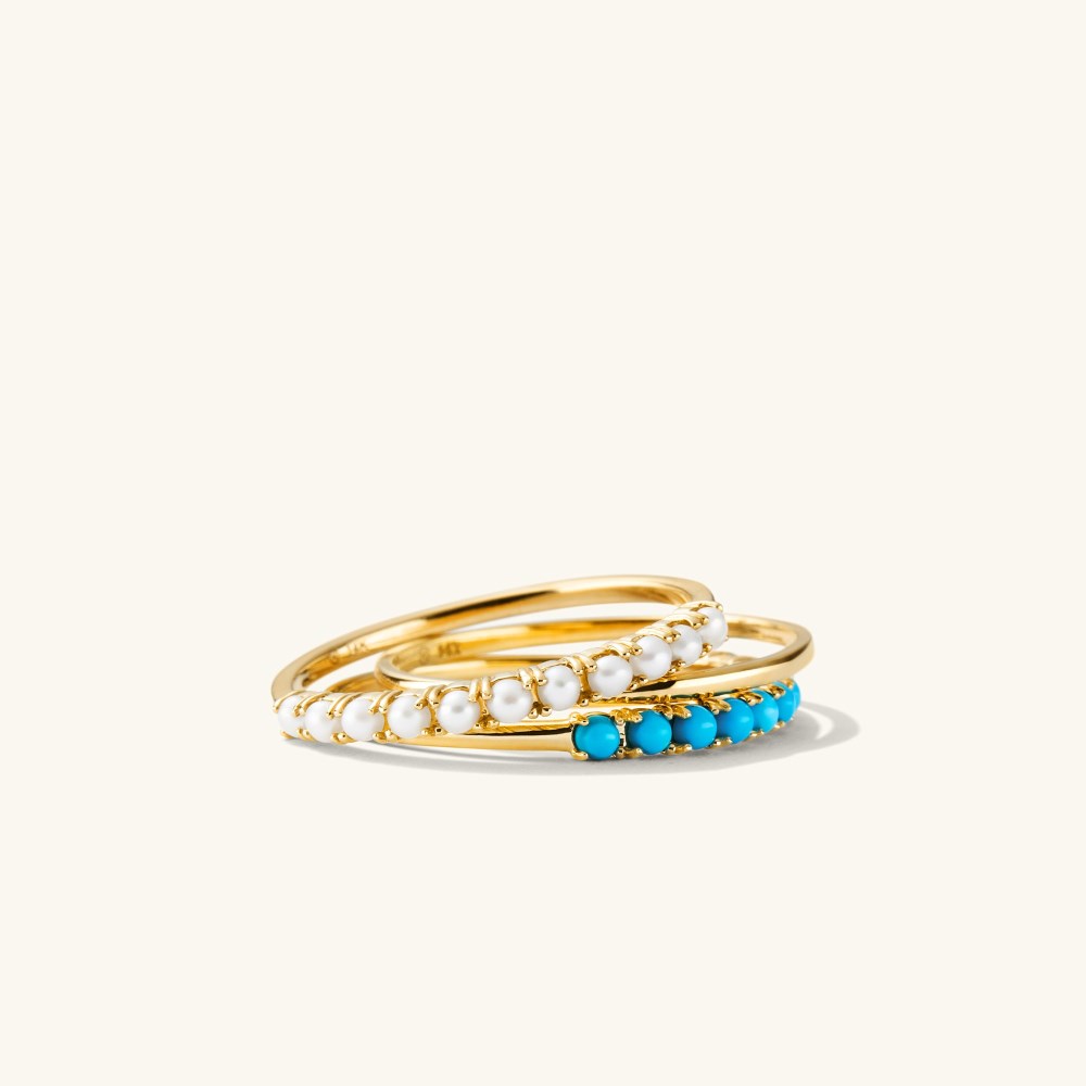 Mejuri Pearl Half Eternity Ring - 14k Yellow Gold Canada Store