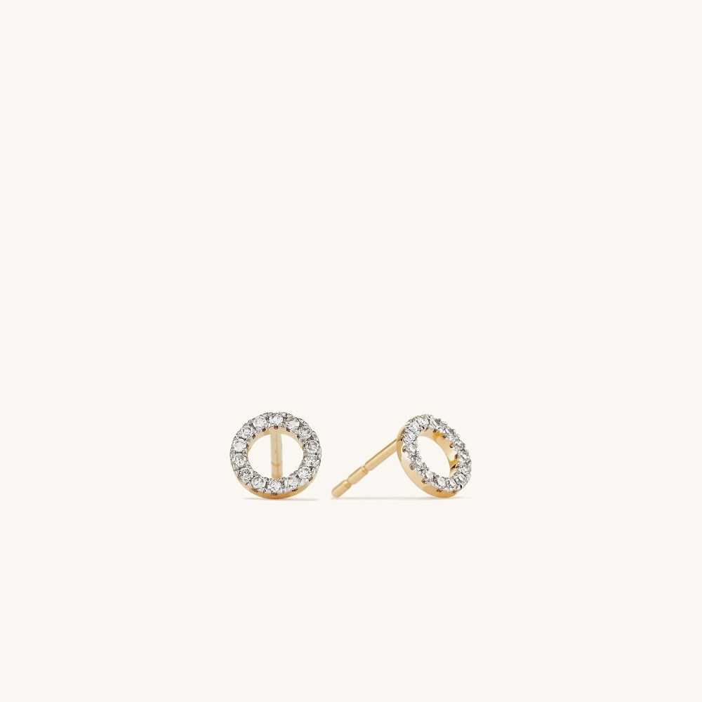 Mejuri Diamond Halo Studs - 14k Yellow Gold Canada Store