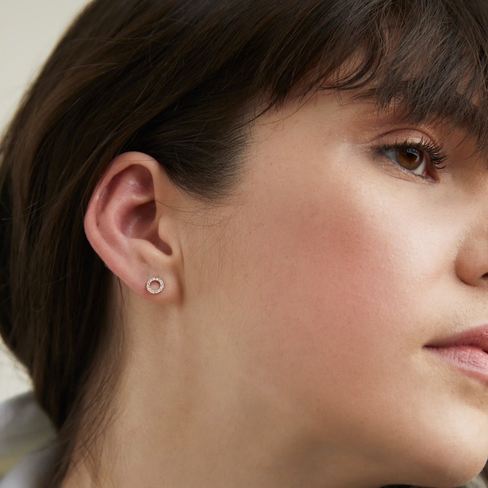 Mejuri Diamond Halo Studs - 14k Yellow Gold Canada Store