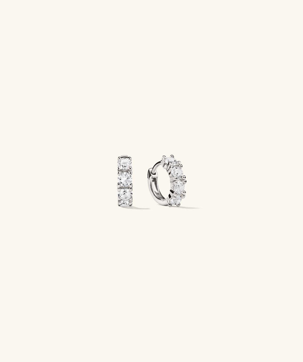Mejuri Lab Grown Sapphire Huggies - Sterling Silver Canada Store
