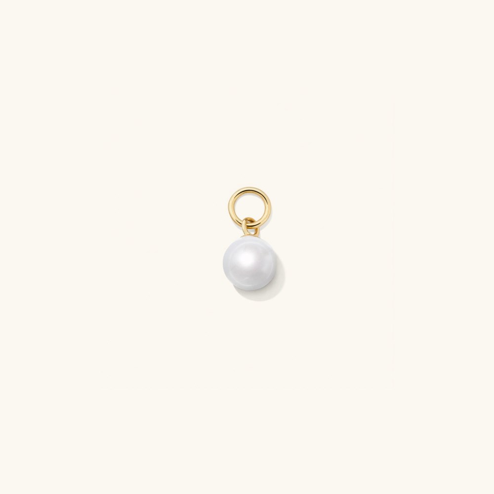 Mejuri Single Pearl Hoop Charm - 14k Yellow Gold Canada Store
