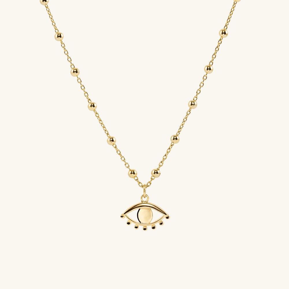 Mejuri Evil Eye Beaded Pendant Necklace - Gold Vermeil Canada Store