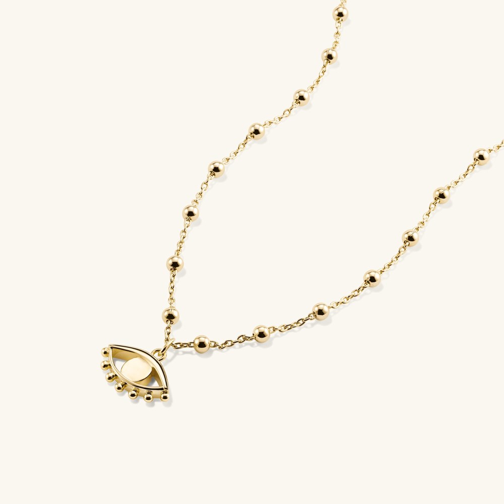 Mejuri Evil Eye Beaded Pendant Necklace - Gold Vermeil Canada Store