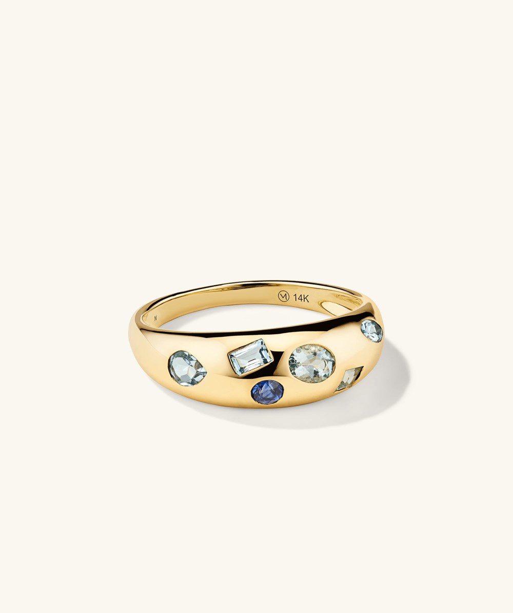 Mejuri Mosaic Gemstone D?me Ring - 14k Yellow Gold Canada Store