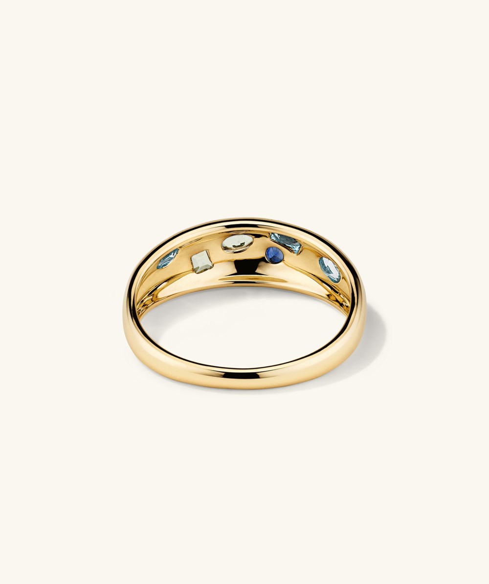 Mejuri Mosaic Gemstone D?me Ring - 14k Yellow Gold Canada Store