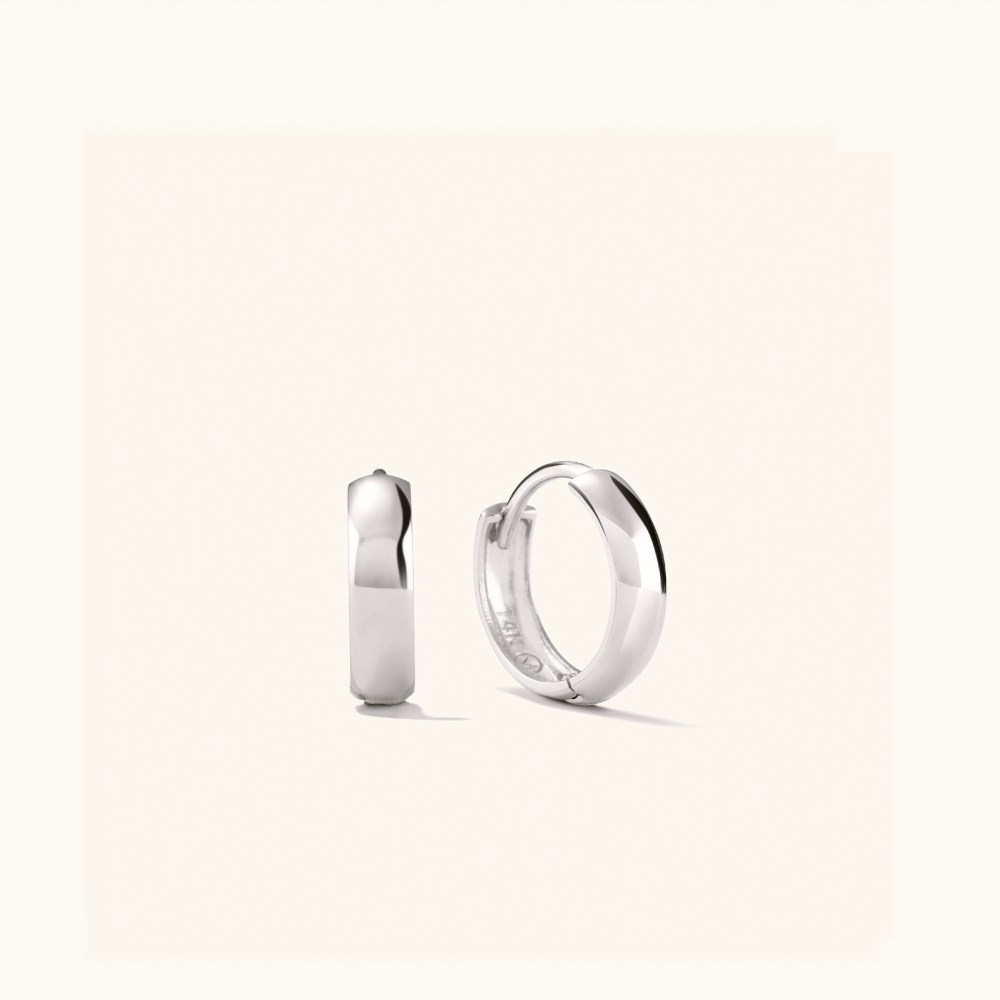 Mejuri Bold Huggie Hoops - 14k White Gold Canada Store