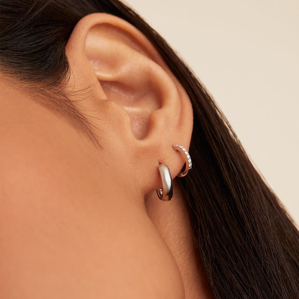 Mejuri Bold Huggie Hoops - 14k White Gold Canada Store