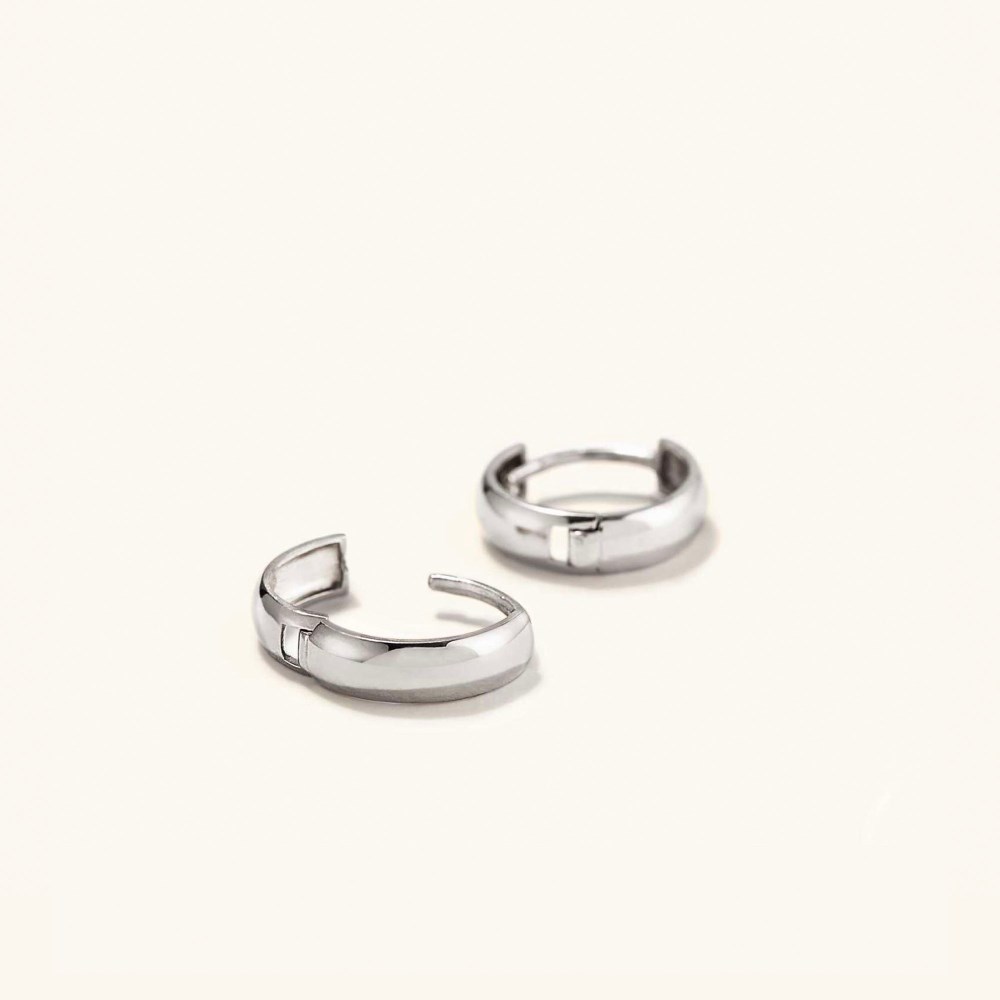 Mejuri Bold Huggie Hoops - 14k White Gold Canada Store