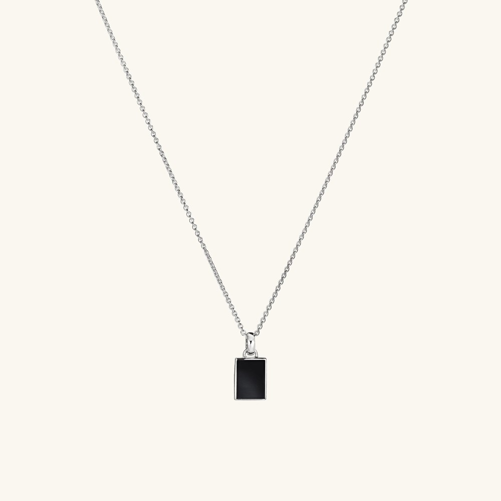 Mejuri Black Onyx Pendant Necklace - Sterling Silver Canada Store