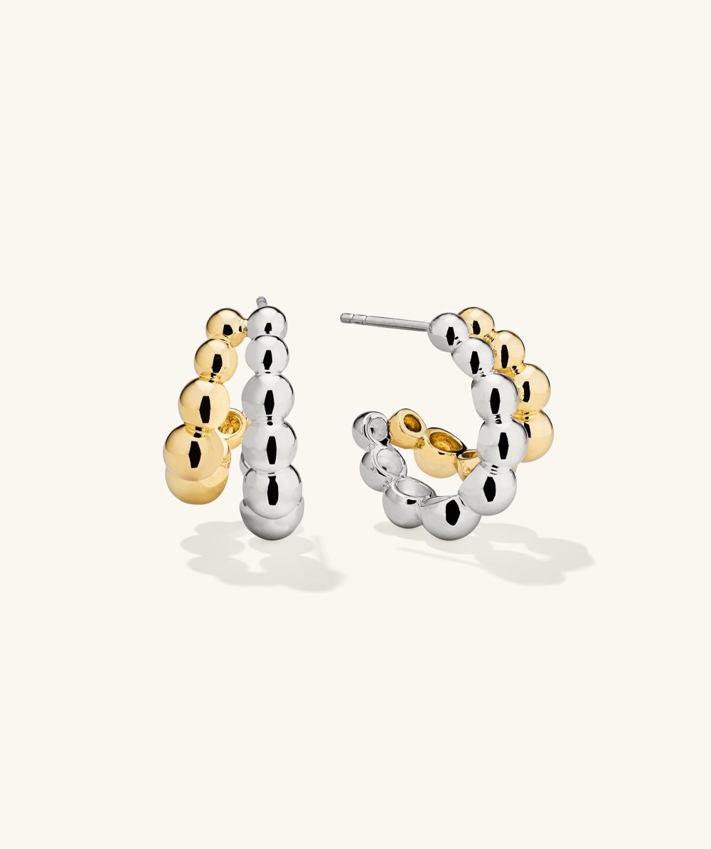 Mejuri Bubble Sphere Duo Hoops - Sterling Silver, Gold Vermeil Canada Store