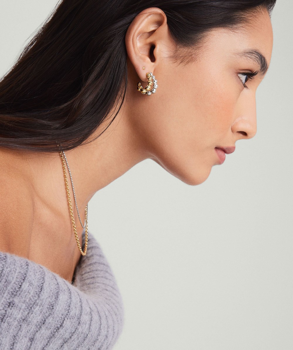 Mejuri Bubble Sphere Duo Hoops - Sterling Silver, Gold Vermeil Canada Store