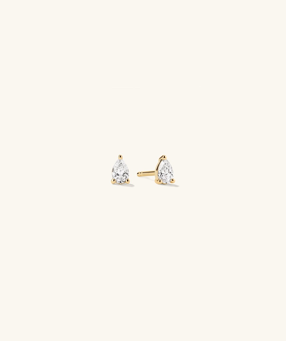 Mejuri Lab Grown Diamond Pear Studs - 14k Yellow Gold Canada Store