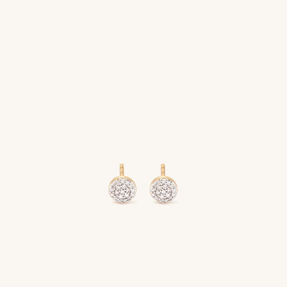 Mejuri Pavﾨﾦ Diamond Round Studs - 14k Yellow Gold Canada Store